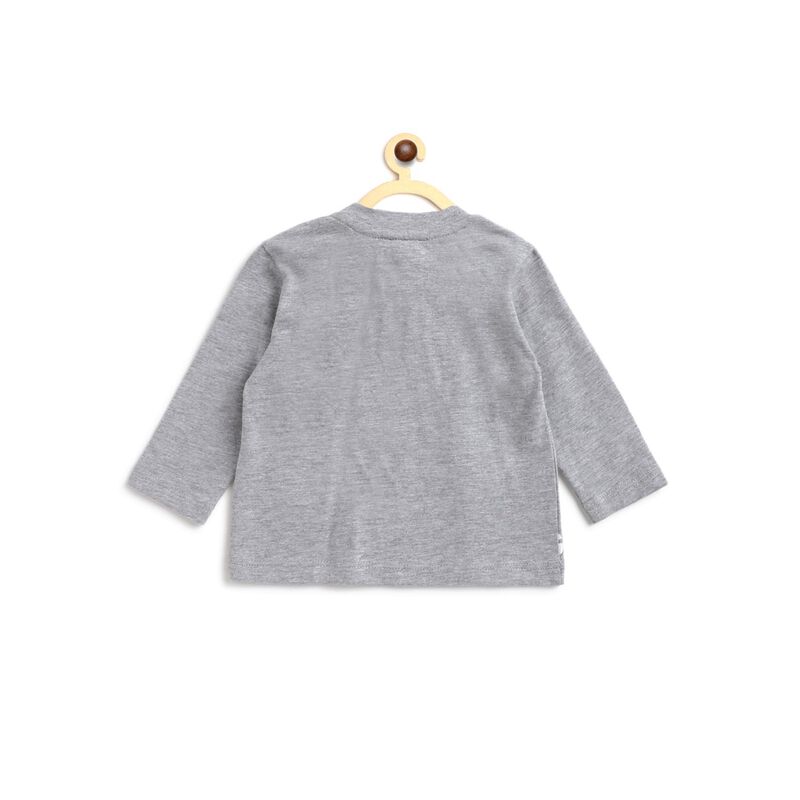 Boys Light Grey Long Sleeve Printed T-Shirt image number null